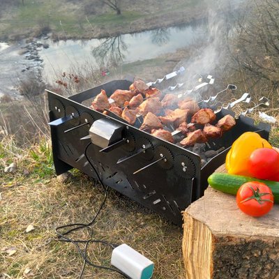 Мангал автоматичний із електроприводом на 6-12 шампурів (автоматична шашличниця) МА-6\12 фото