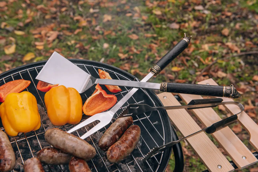 Подарунковий набір для барбекю BBQ. Лопатка, щипці, виделка BQ_38001 фото