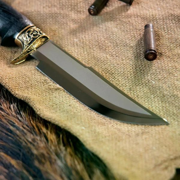 Нож &laquo;Хищник&raquo; в толстом кожаном чехле HN_340046 фото