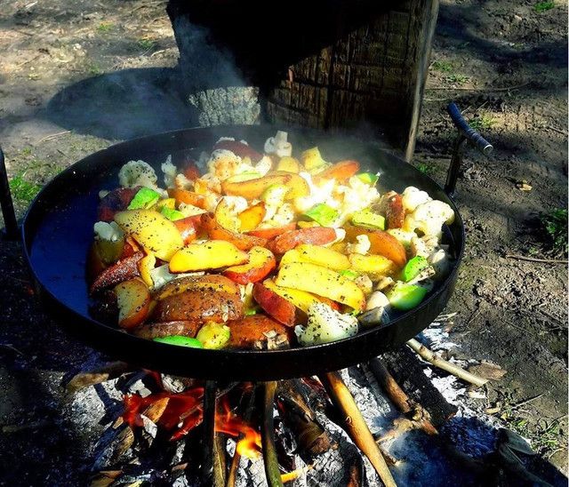 Подарунковий набір куму: сковорода з диска борони 50 см із кришкою та чохлом (садж, пікнік) СД-50ПК фото