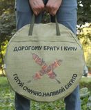 Подарунковий набір братові - сковорода з диска борони 50 см із кришкою та чохлом (садж, пікнік) СД-50ПБ фото